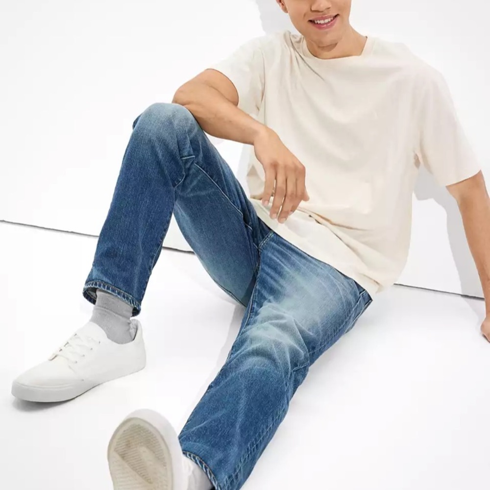AE Straight Leg Dark Wash Jeans